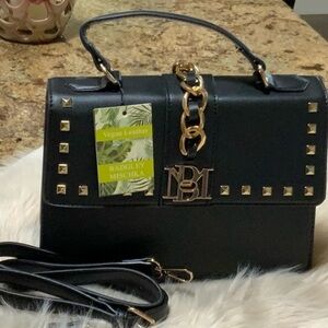 Badgley Mischka Black Vegan Leather Satchel